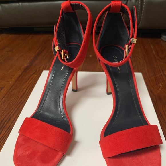 Celine Iconic Sandals in Red Suede - Picture 2 of 5